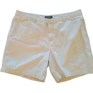𝅺Eddie Bauer Women's Ivory 100% Cotton Khaki Beige Shorts